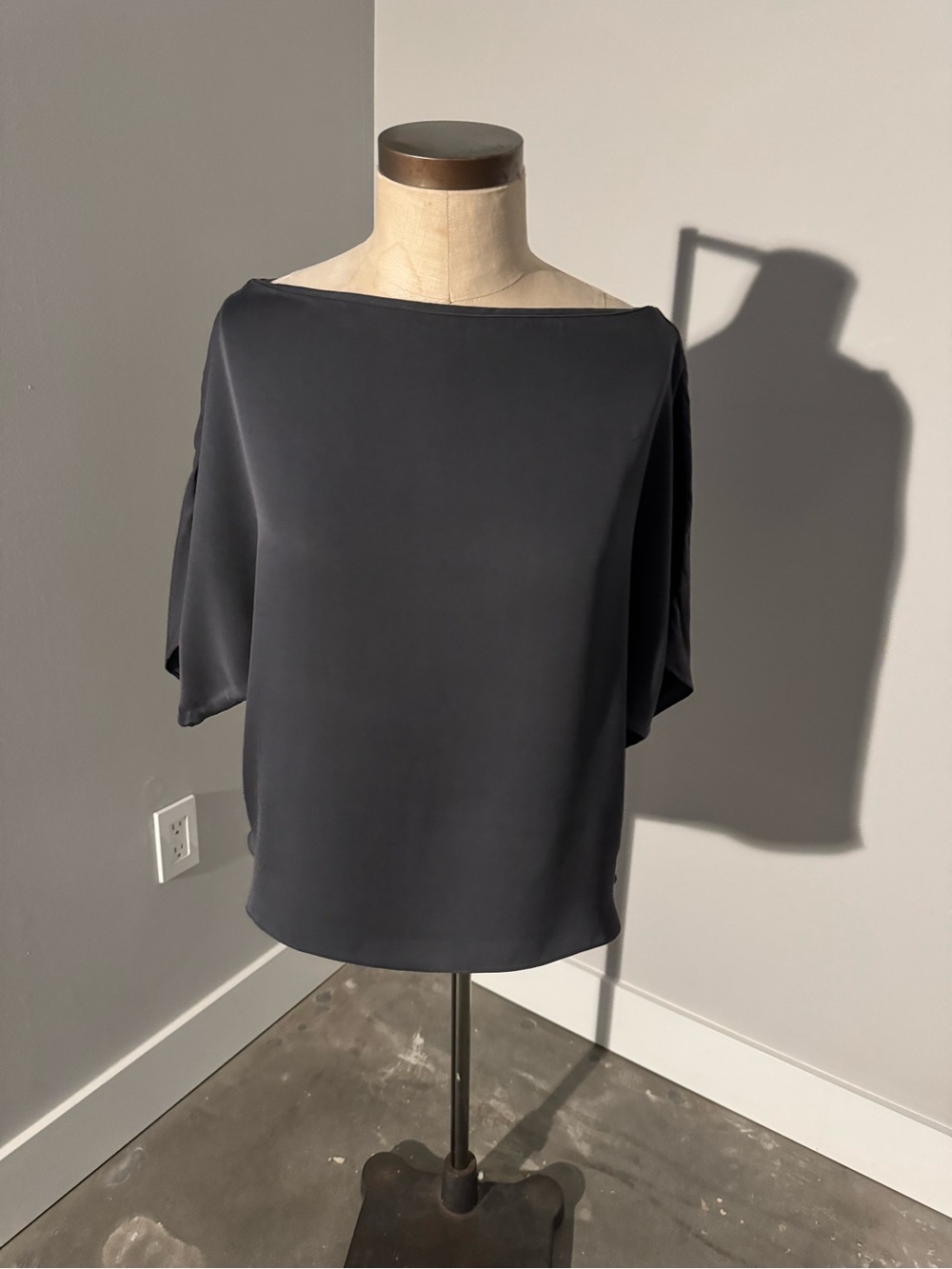 Milly Slate Boatneck Boxy Blouse